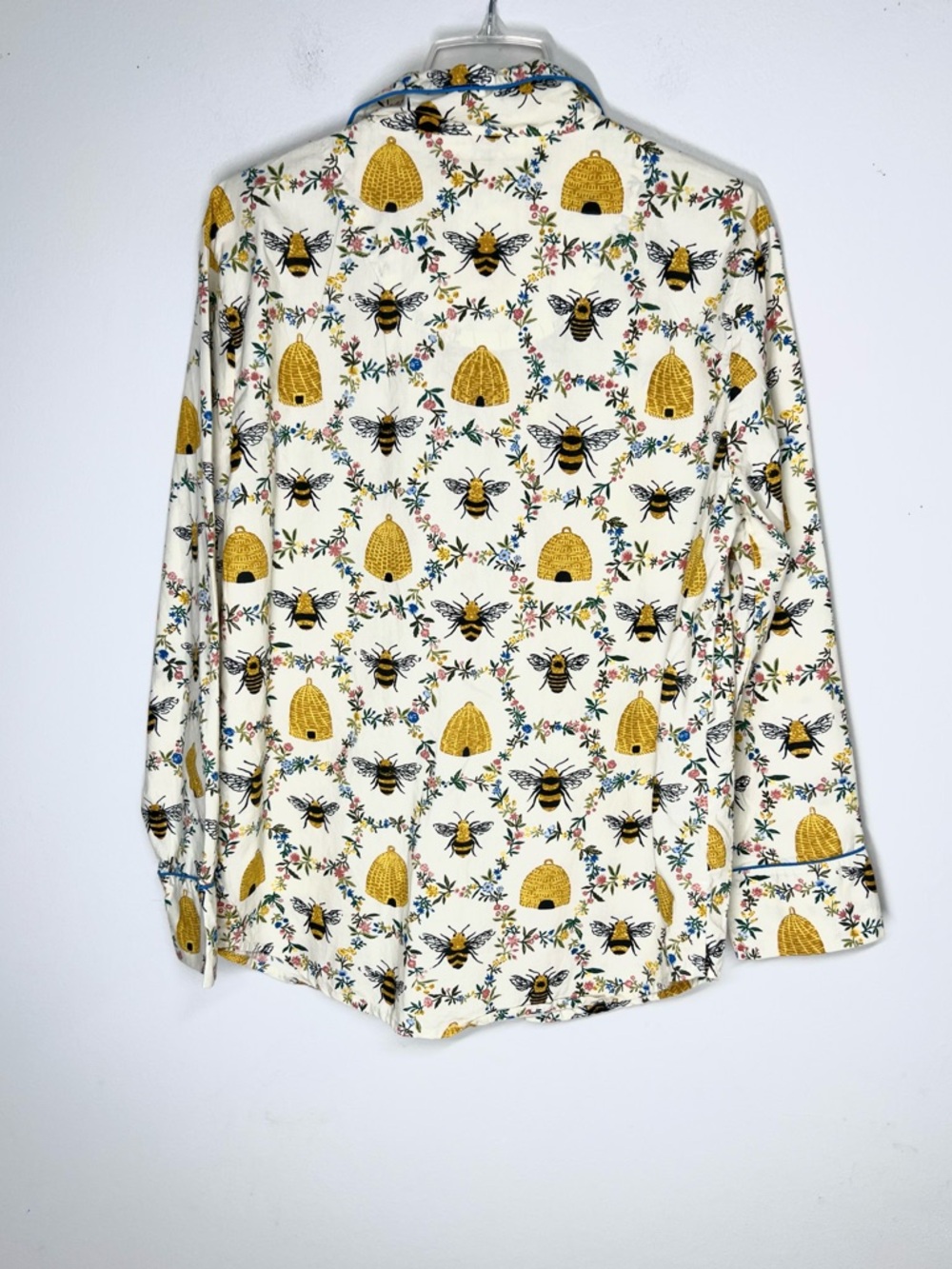 Printfresh Tall Pajama Top Long sleeve in Sweet Bee Organic Cotton  Sz MT - Picture 5 of 7